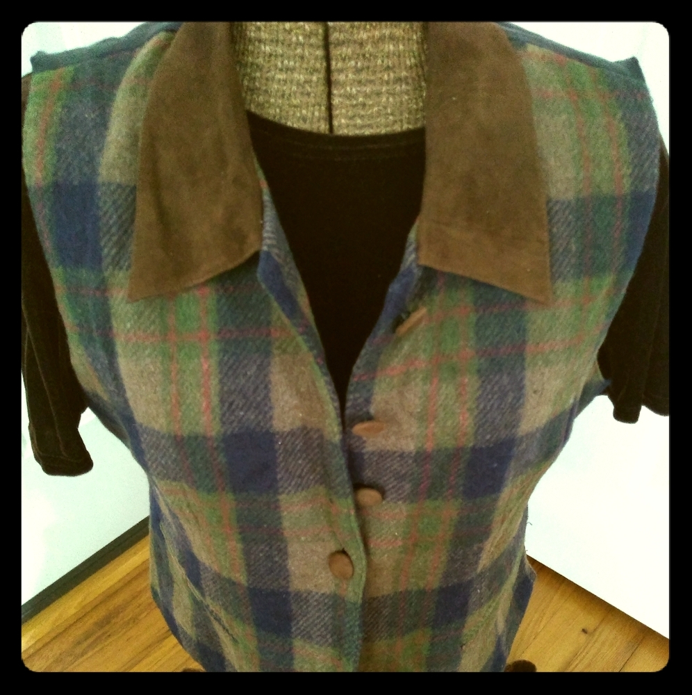 Checked Wool Vest
